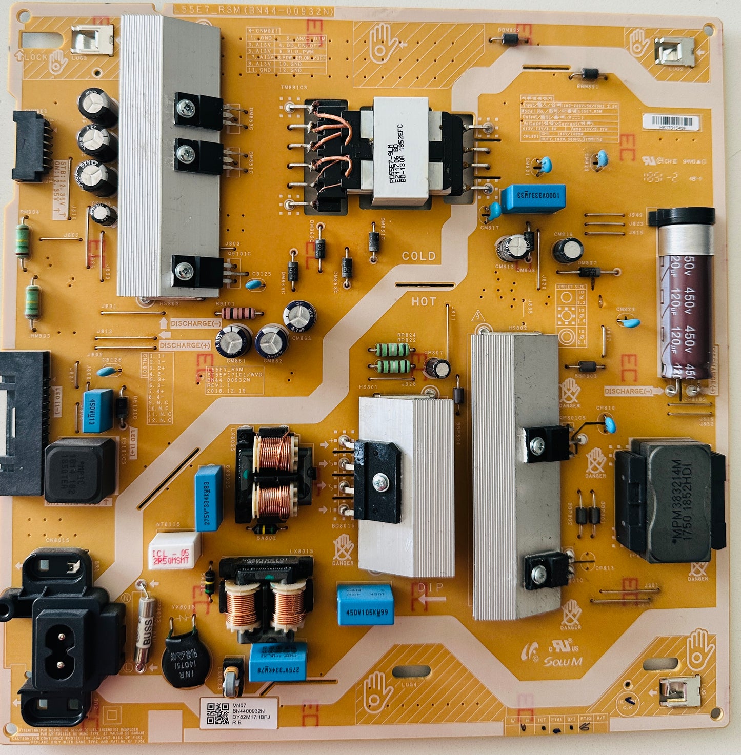 SAMSUNG UN55RU7100FXZA TV POWER SUPPLY BOARD